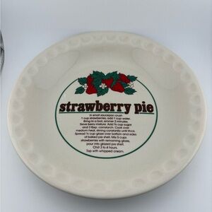 Vintage Strawberry Pie Recipe Plate